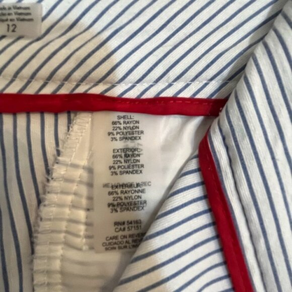 Tommy Hilfiger Pant Women 12 Blue Striped Preppy Straight Leg Office Neutral 80s - Picture 7 of 10